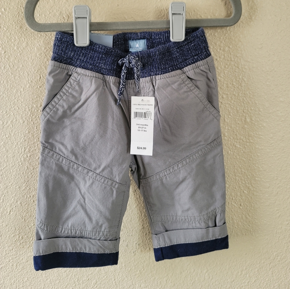 ✨️BOGO✨️NWT Baby GAP Boy Lined Gray Blue Pants Size 3-6 months